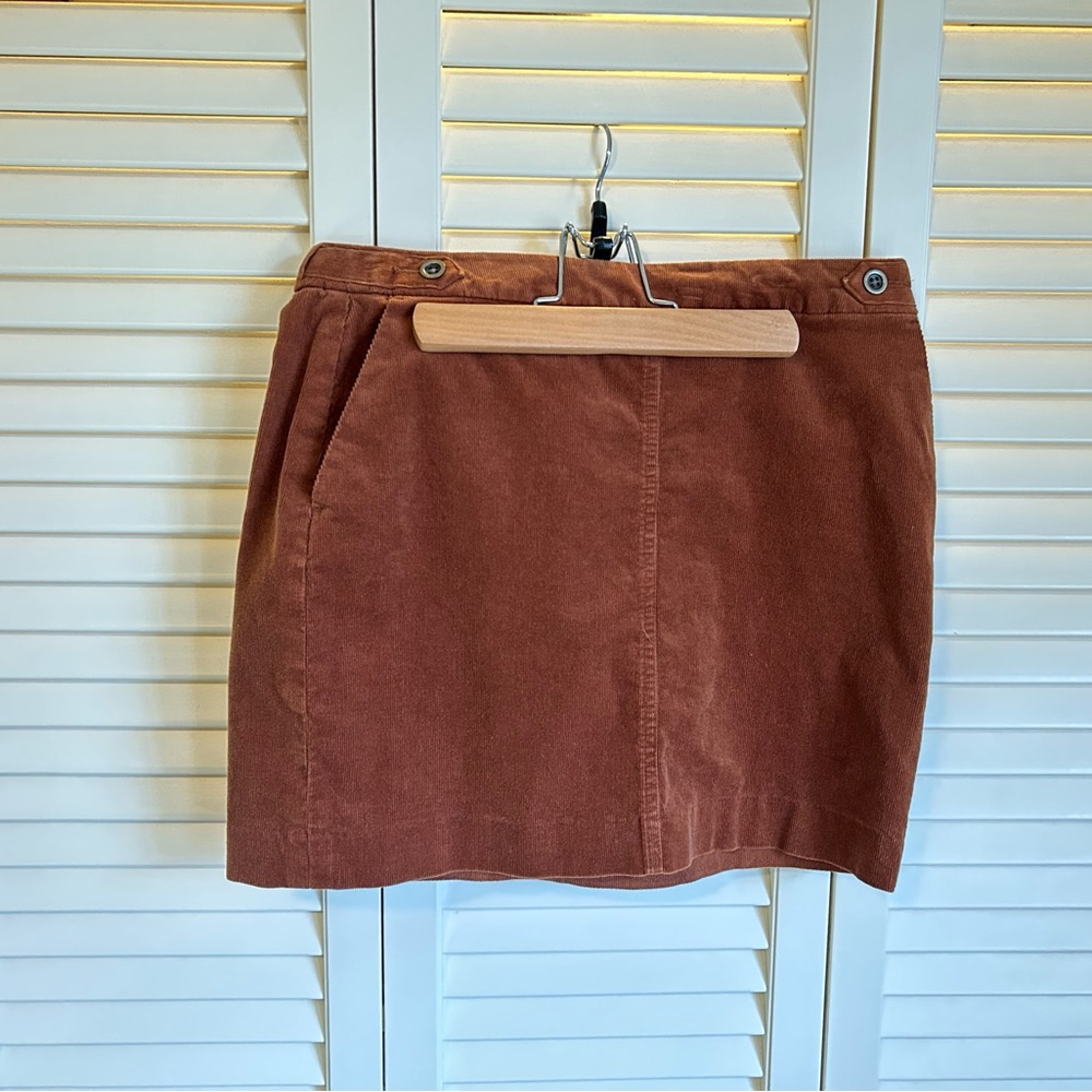 J Crew Rust Corduroy Mini Skirt size 2
